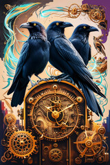 crow raven bird photos with metallic spring creative photos