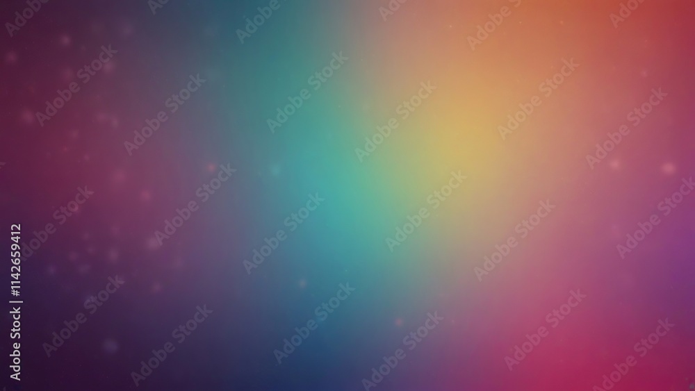 Poster vibrant multicolor gradient with soft glowing particles and abstract bokeh.