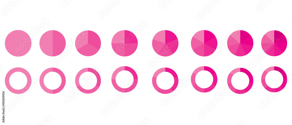 Poster quarter report pie chart icon set. suitable for mobile app, and website ui design.