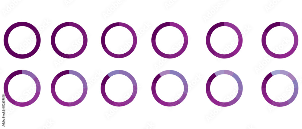 Poster pie chart infographic set. circle diagram collection with sections or parts. segmented circle icons 