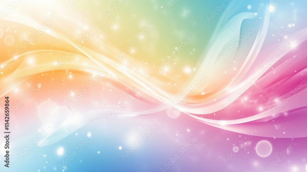 Poster a vibrant abstract background with soft waves of pastel colors