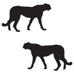Cheetah Silhouette, Cheetah Vector Silhouette, Cheetah cartoon Silhouette, Cheetah illustration, Cheetah icon Silhouette, Cheetah Silhouette illustration