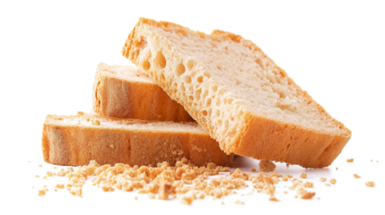 bread crumbs isolated on a white background