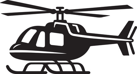 helicopter silhouette vector graphic, copter icon vector illustration 