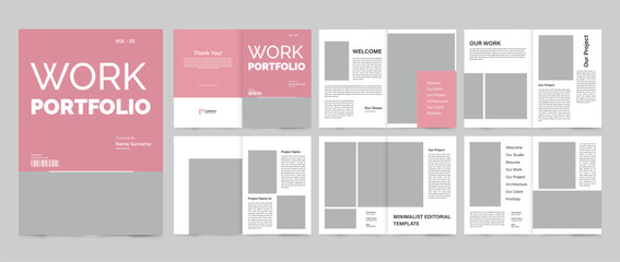 Architecture portfolio design template, architect construction portfolio interior design