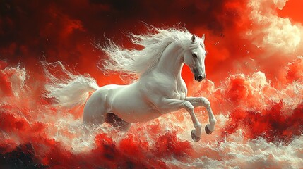 Mythical design featuring a majestic centaur with the body of a horse and the upper half of a warrior, galloping through a fantasy landscape, vector graphic, white background ::2 hybrid beauty, 