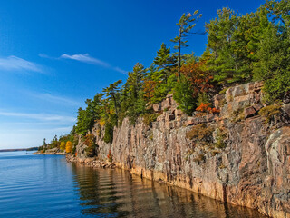 Autumn on the shore of Lake Huron, a beautiful autumn landscape