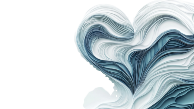 Heart-shaped liquid splash, transparent background