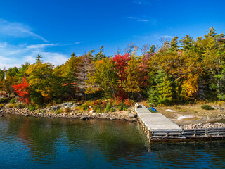 Autumn on the shore of Lake Huron, a beautiful autumn landscape