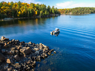Autumn on the shore of Lake Huron, a beautiful autumn landscape