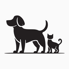 Dog and cat silhouette illustration