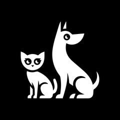Dog and cat silhouette illustration