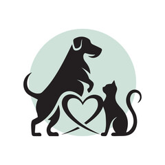 Dog and cat silhouette illustration