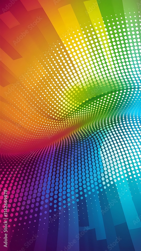 Aufkleber bright background color wave template presentation design with color line and dots
