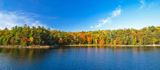 Autumn on the shore of Lake Huron, a beautiful autumn landscape