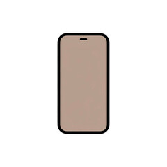 Moch up mocha mousse color smartphone icon with a black border isolated on a transparent background.  