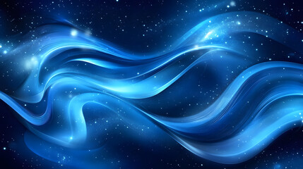 Abstract Blue Waves in a Starry Night Sky