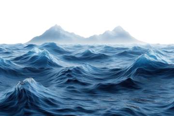 Waves crashing against each other, creating a dynamic ocean scene with soft blue hues and dramatic peaks, ideal for nature-themed projects.