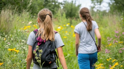 Fototapeta premium Nature walks provide relaxation and learning opportunities.