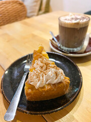 A delicious piece of an apple cake. Good for any project.