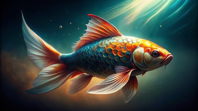 Koi Fish Profile Picture, Colorful Koi PFP, Japanese Fish Avatar, Aquatic Animal Portrait, Digital Koi Art, Fantasy Koi Image