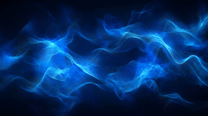 Abstract Blue Waves Digital Art Design