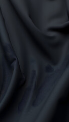 Obraz premium black flag cloth in full frame with selective focus. 3D Illustration of pitch-dark colored garment with clean natural linen texture for background banner or wallpaper use, dreamy atmosphere. isolate