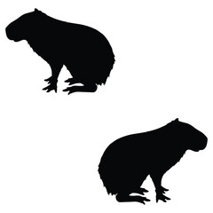 Capybara Silhouette, Capybara Vector Silhouette, Capybara cartoon Silhouette, Capybara illustration, Capybara icon Silhouette, Capybara Silhouette illustration