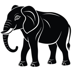 elephant vector silhouette illustration EPS File