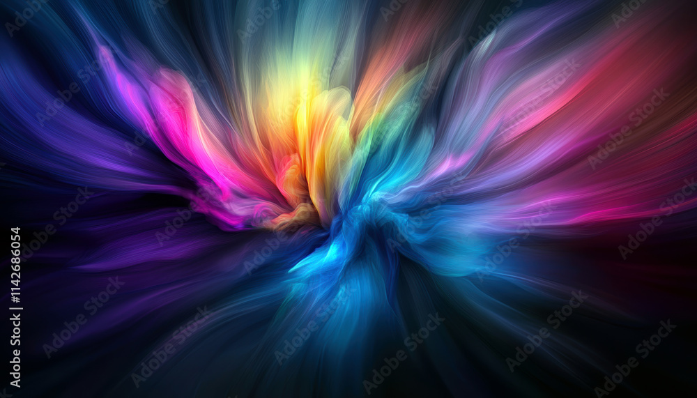 Poster experience a mesmerizing swirl of vibrant colors, blending seamlessly in an abstract display that ev
