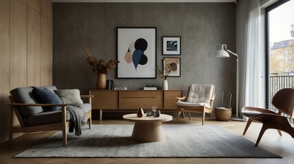scandinavian interior design of modern room 