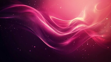 Fototapeta premium Abstract Pink Wave Design With Glowing Particles