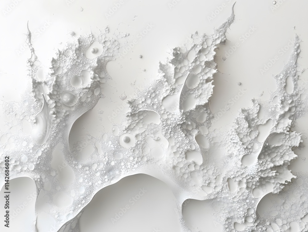 Aufkleber Intricate Abstract Forms with Organic Texture and Delicate Patterns on a Soft White Background Creating a Sense of Depth and Movement in Modern Art