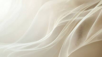 Fototapeta premium Elegant Draped Sheer Fabric Waves Of Beige