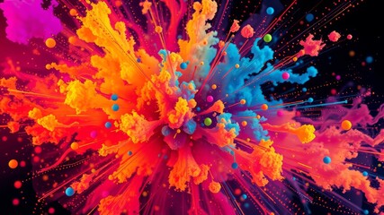 Abstract Color Explosion Modern Art Background - Dynamic & Bright