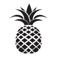 Obraz premium Pineapple silhouette vector icon illustration
