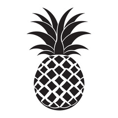 Fototapeta premium Pineapple silhouette vector icon illustration