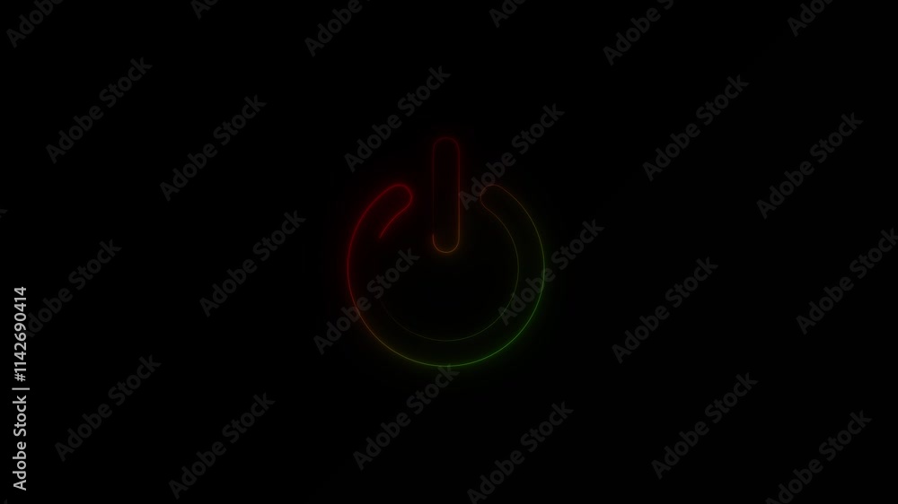 Poster power icon illustration with a sleek design technology and activation. simple design conveys concept