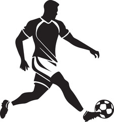 A black and white football logo type silhouette design 