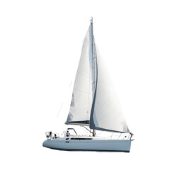 Modern Sailboat with Transparent Background, Perfect for Marine Design Projects