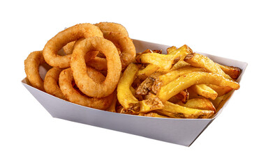Onion rings and french fries