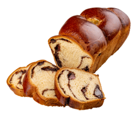 Sliced sweet bread with chocolate
