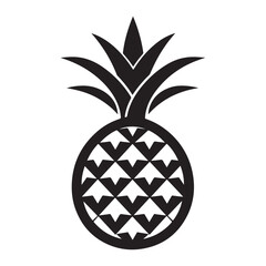 Obraz premium Pineapple silhouette vector icon illustration