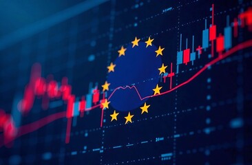 European union economic data analysis with graphs and stock market trends