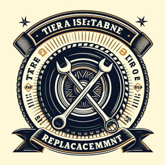 Tire Replacement Label vector