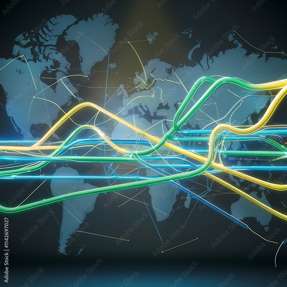 Poster abstract colorful lines vector background internet big data and technology connections concept abstr