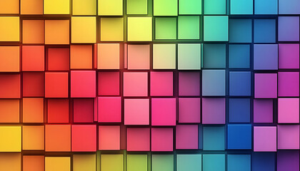 Colorful Square Blocks Gradient Abstract Design