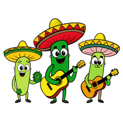 mexican sombrero and cactus