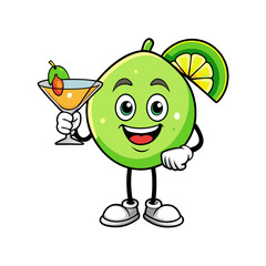 Cartoon lime character vector art illustration