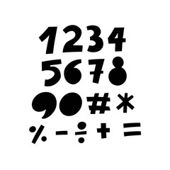 An Elegant and Stylish Design Featuring Black Numbers and Symbols for Various Uses